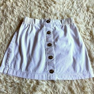 Good Luck‎ Gem white Twill button front A line mini skirt size Small
